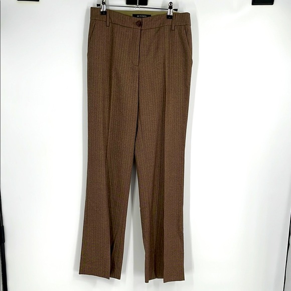 Etro Women’s Brown Tweed Wool Pants Size 40 eu Size 6 us Made in Italy